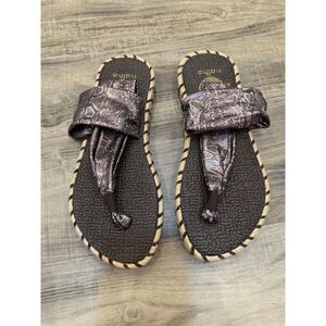 Nalho Ganika Sandal sz 7/ Ganika Snake Brown New with Box